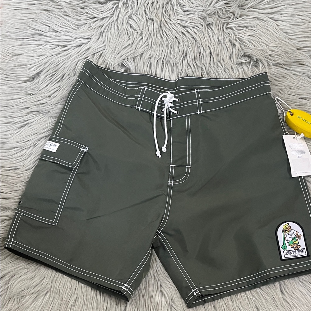 Katin Olive Green Men’s Swim Board Shorts